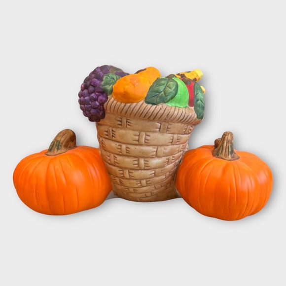 Partylite Fall Harvest Ceramic Cornucopia Taper Candle Holders Thanksgiving - Picture 7 of 11